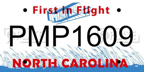 PMP1609 North Carolina License Plate