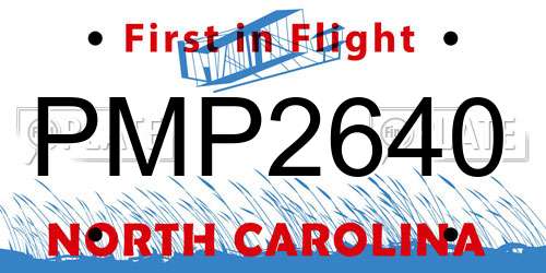 PMP2640 North Carolina License Plate