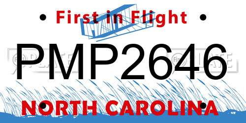 PMP2646 North Carolina License Plate