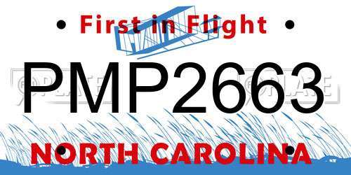 PMP2663 North Carolina License Plate