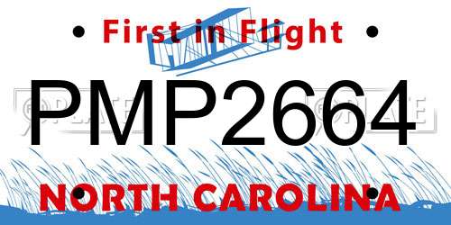 PMP2664 North Carolina License Plate