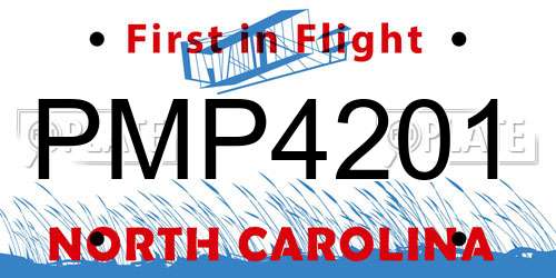 PMP4201 North Carolina License Plate