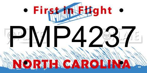 PMP4237 North Carolina License Plate