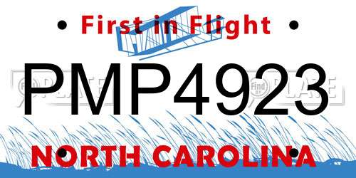 PMP4923 North Carolina License Plate
