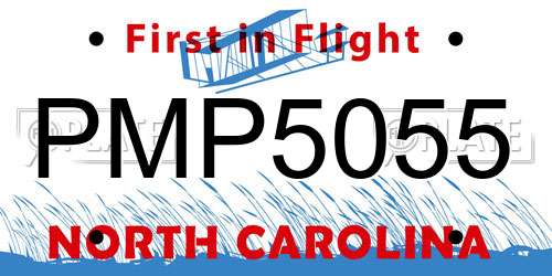 PMP5055 North Carolina License Plate