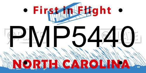 PMP5440 North Carolina License Plate