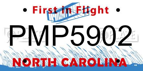 PMP5902 North Carolina License Plate