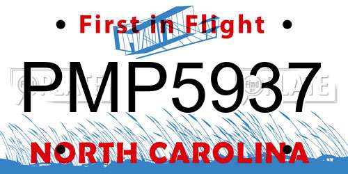 PMP5937 North Carolina License Plate