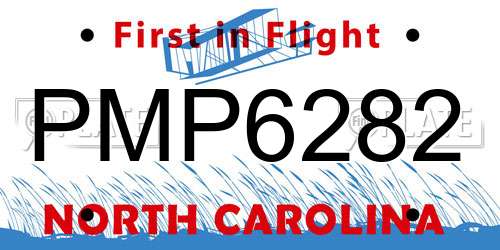 PMP6282 North Carolina License Plate