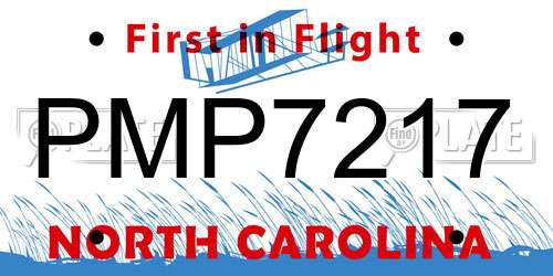 PMP7217 North Carolina License Plate