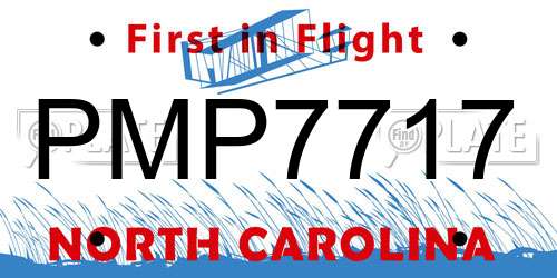 PMP7717 North Carolina License Plate