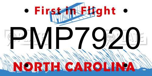 PMP7920 North Carolina License Plate