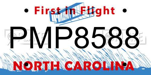 PMP8588 North Carolina License Plate