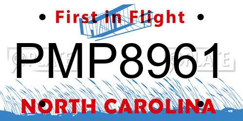 PMP8961 North Carolina License Plate