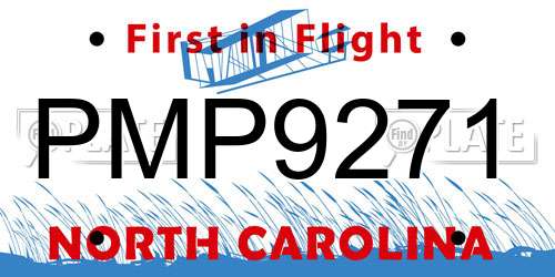 PMP9271 North Carolina License Plate