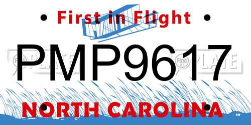 PMP9617 North Carolina License Plate