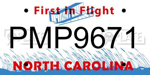 PMP9671 North Carolina License Plate