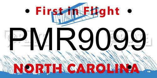 PMR9099 North Carolina License Plate