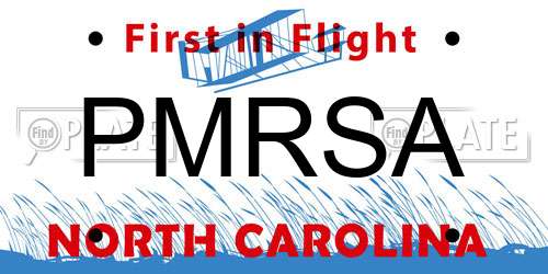 PMRSA North Carolina License Plate