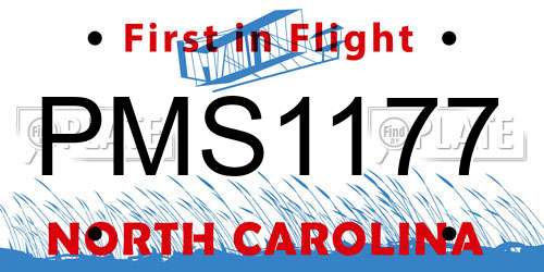 PMS1177 North Carolina License Plate