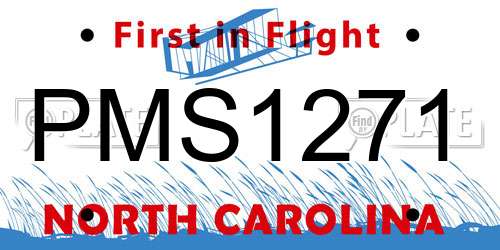 PMS1271 North Carolina License Plate