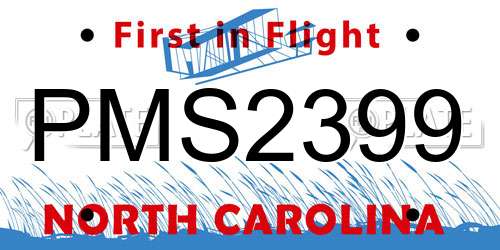 PMS2399 North Carolina License Plate