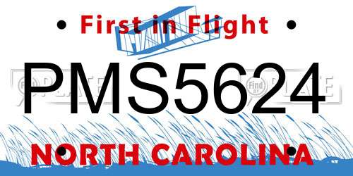 PMS5624 North Carolina License Plate