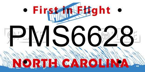 PMS6628 North Carolina License Plate