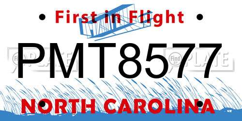 PMT8577 North Carolina License Plate