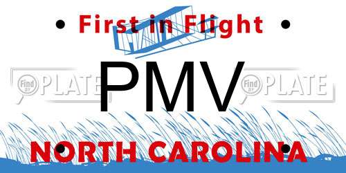 PMV North Carolina License Plate
