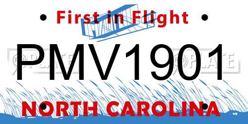 PMV1901 North Carolina License Plate