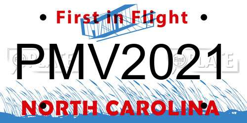PMV2021 North Carolina License Plate