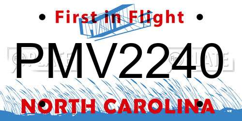 PMV2240 North Carolina License Plate