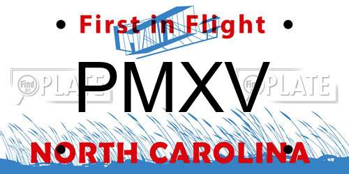PMXV North Carolina License Plate