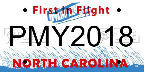 PMY2018 North Carolina License Plate