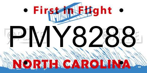 PMY8288 North Carolina License Plate