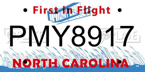 PMY8917 North Carolina License Plate