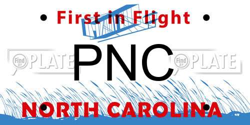PNC North Carolina License Plate