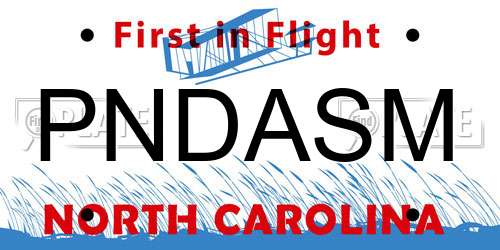 PNDASM North Carolina License Plate