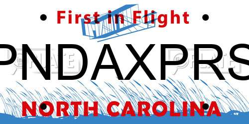 PNDAXPRS North Carolina License Plate