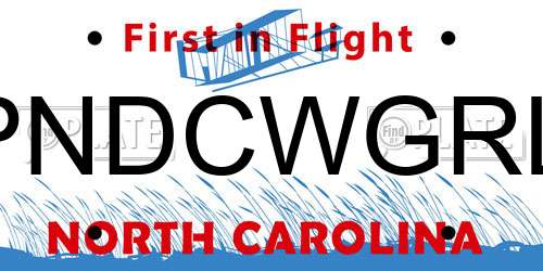 PNDCWGRL North Carolina License Plate