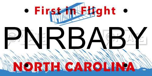 PNRBABY North Carolina License Plate