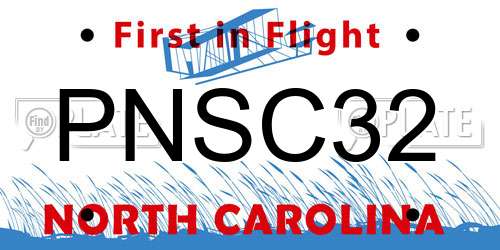 PNSC32 North Carolina License Plate