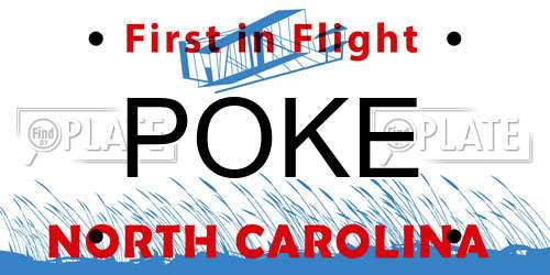 POKE North Carolina License Plate
