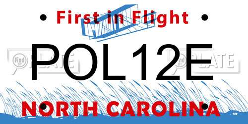 POL12E North Carolina License Plate