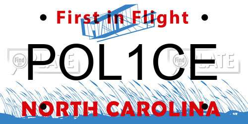 POL1CE North Carolina License Plate