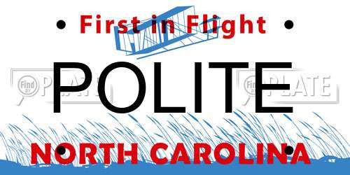 POLITE North Carolina License Plate