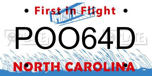 POO64D North Carolina License Plate