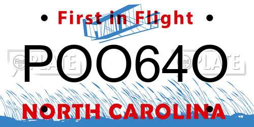 POO64O North Carolina License Plate