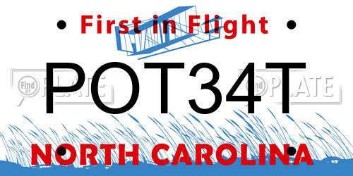 POT34T North Carolina License Plate